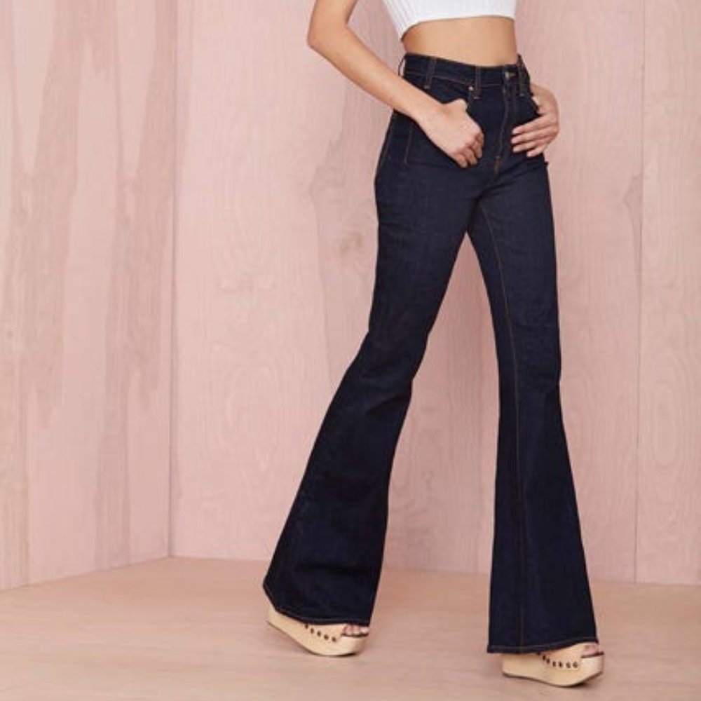 Nasty Gal What the Bell - Flare Bell Bottom High Waisted Jeans - Made in the USA